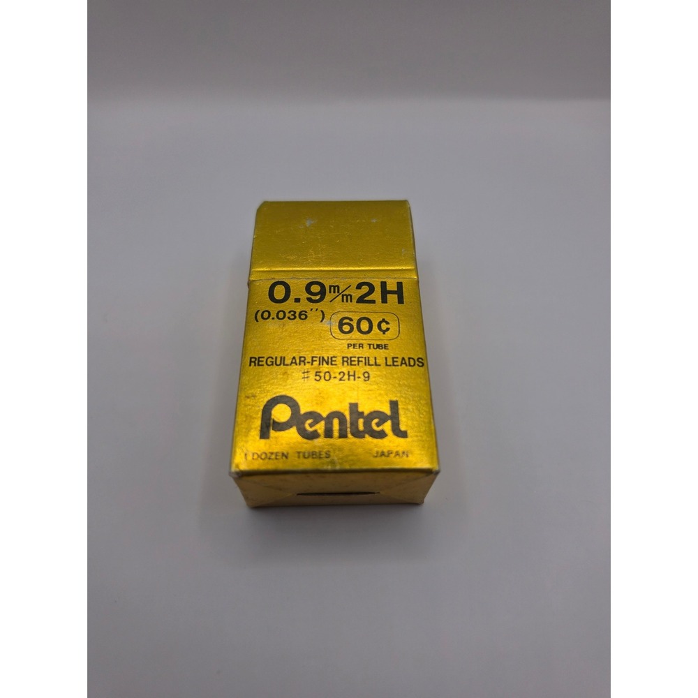 Vintage Pentel 0.9mm 2H Refill Leads 1 Dozen Tubes Japan 50-2H-9 New Old Stock